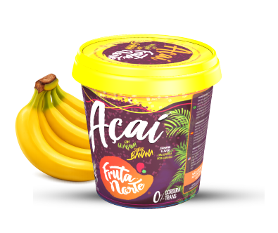 Pote 500g açaí com guaraná sabor banana Fruta Norte