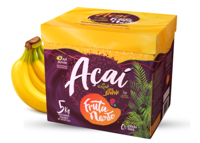 Pote 5kg açaí com guaraná sabor banana Fruta Norte