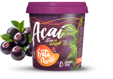Pote 1kg açaí com guaraná sabor tradicional Fruta Norte