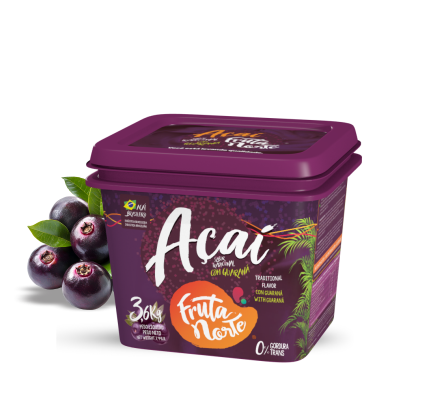 Pote 3,6kg açaí com guaraná sabor tradicional Fruta Norte