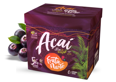 Pote 5kg açaí com guaraná sabor tradicional Fruta Norte